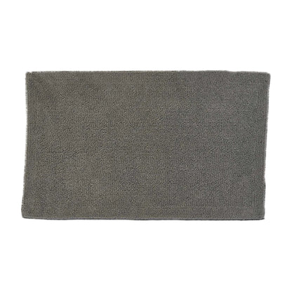 Gray rectangular bath rug on a white background