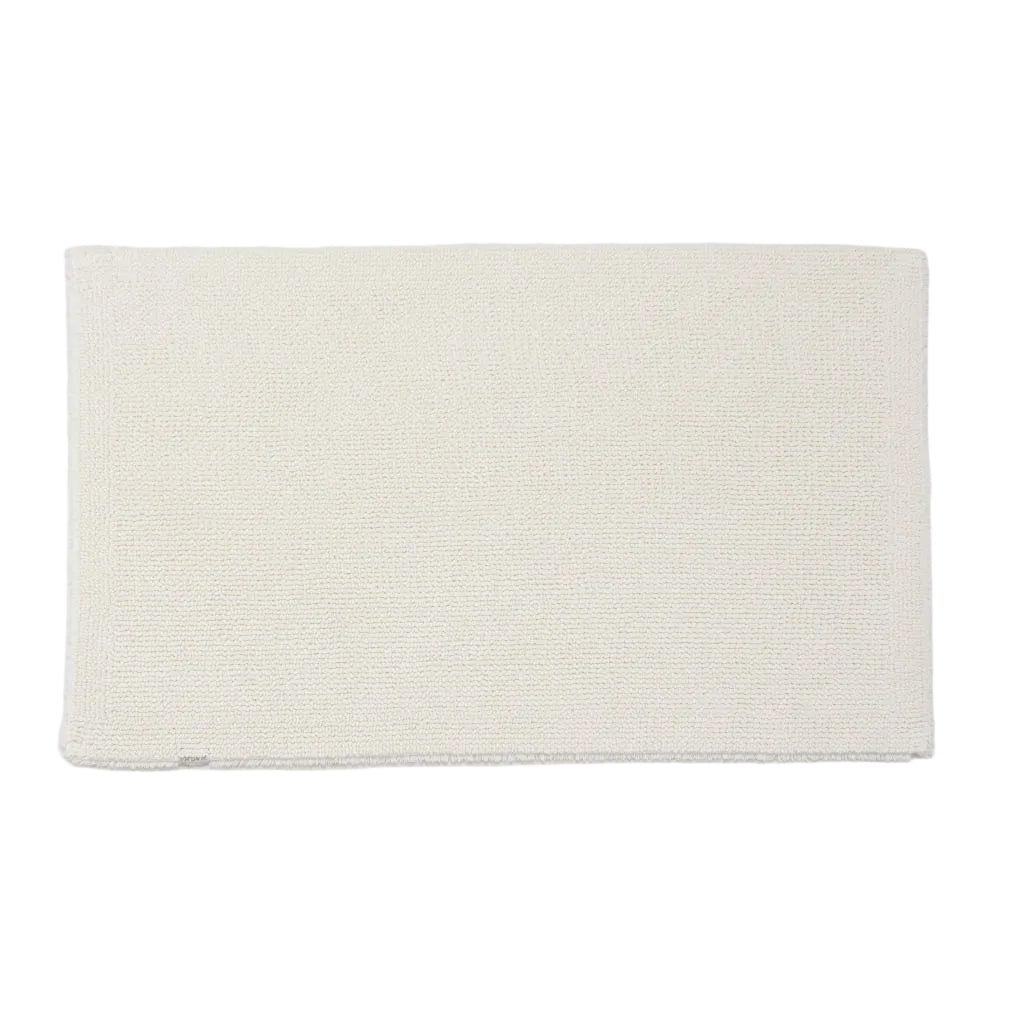 Beige bath mat on a white background