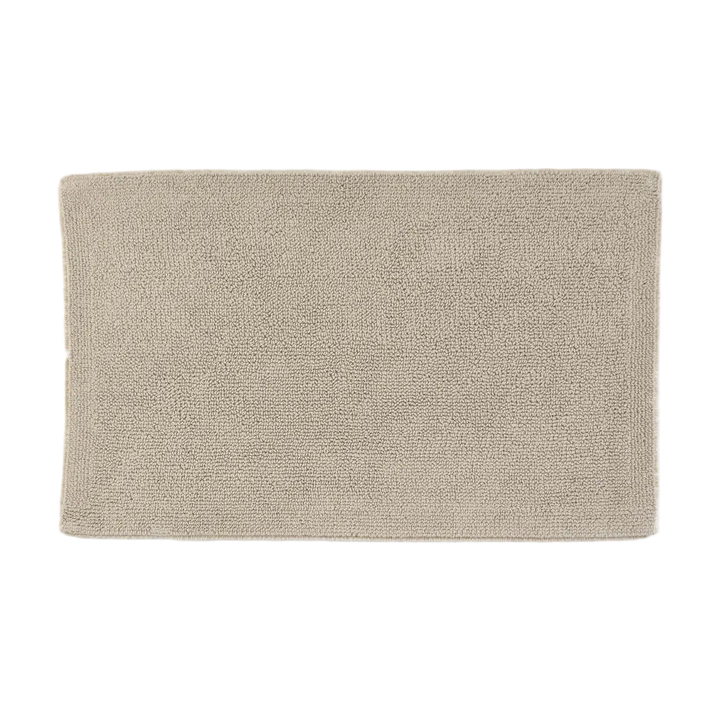 Beige bath mat on a white background
