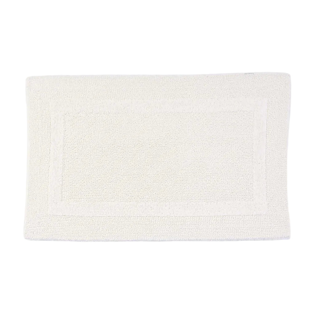 Beige bath mat on a white background