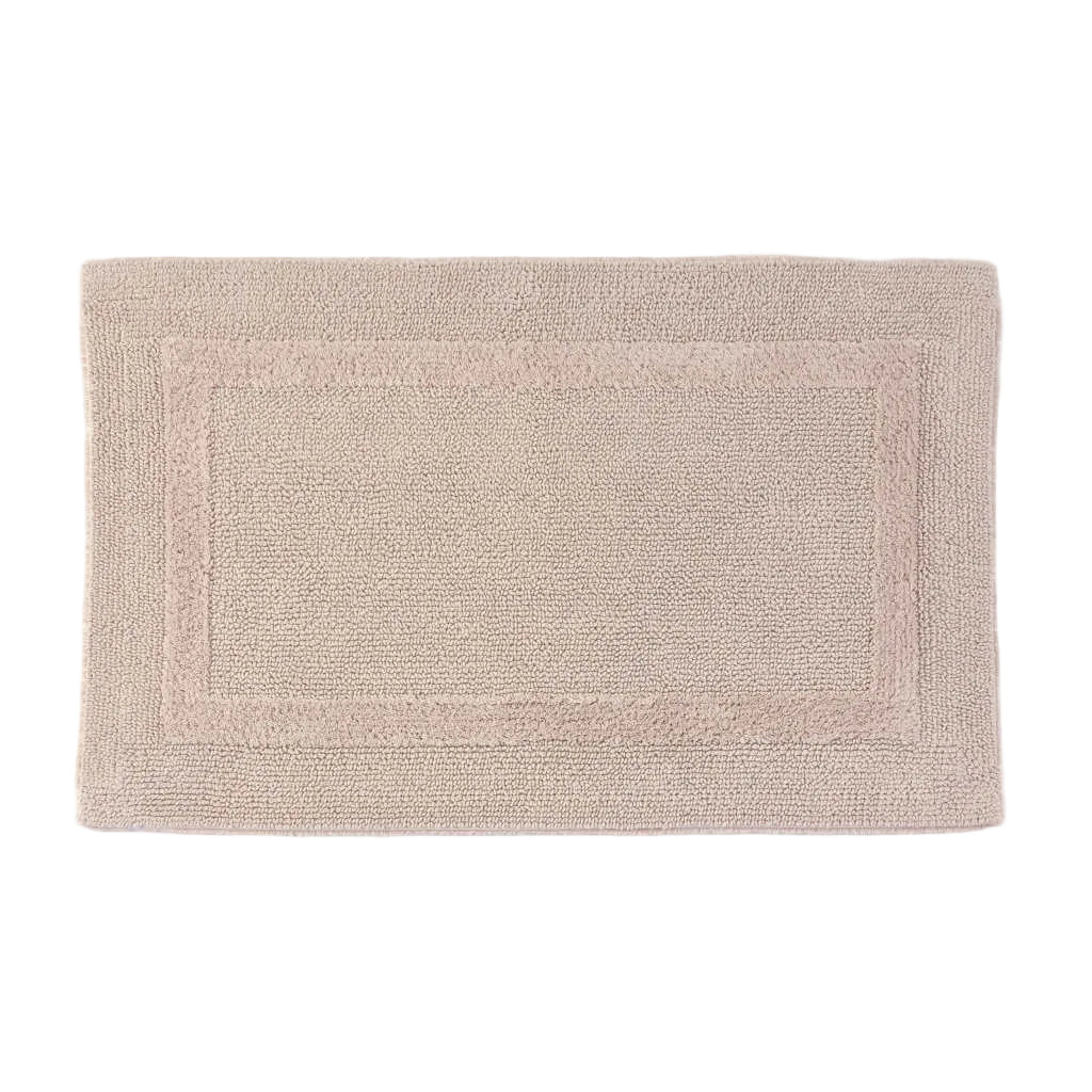 Beige bath mat on a white background