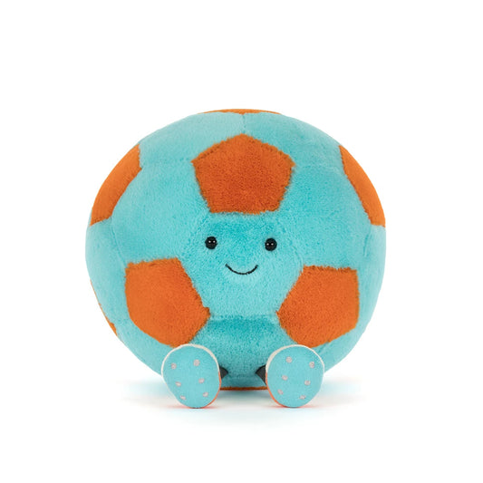 Jellycat Football/Soccer Ball in Blue and Orange