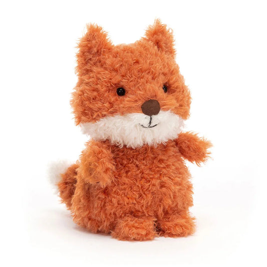 Plush fox toy on a white background