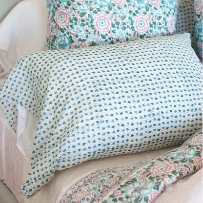 Kerry Cassill Block Print Pillow Case Blue Chain