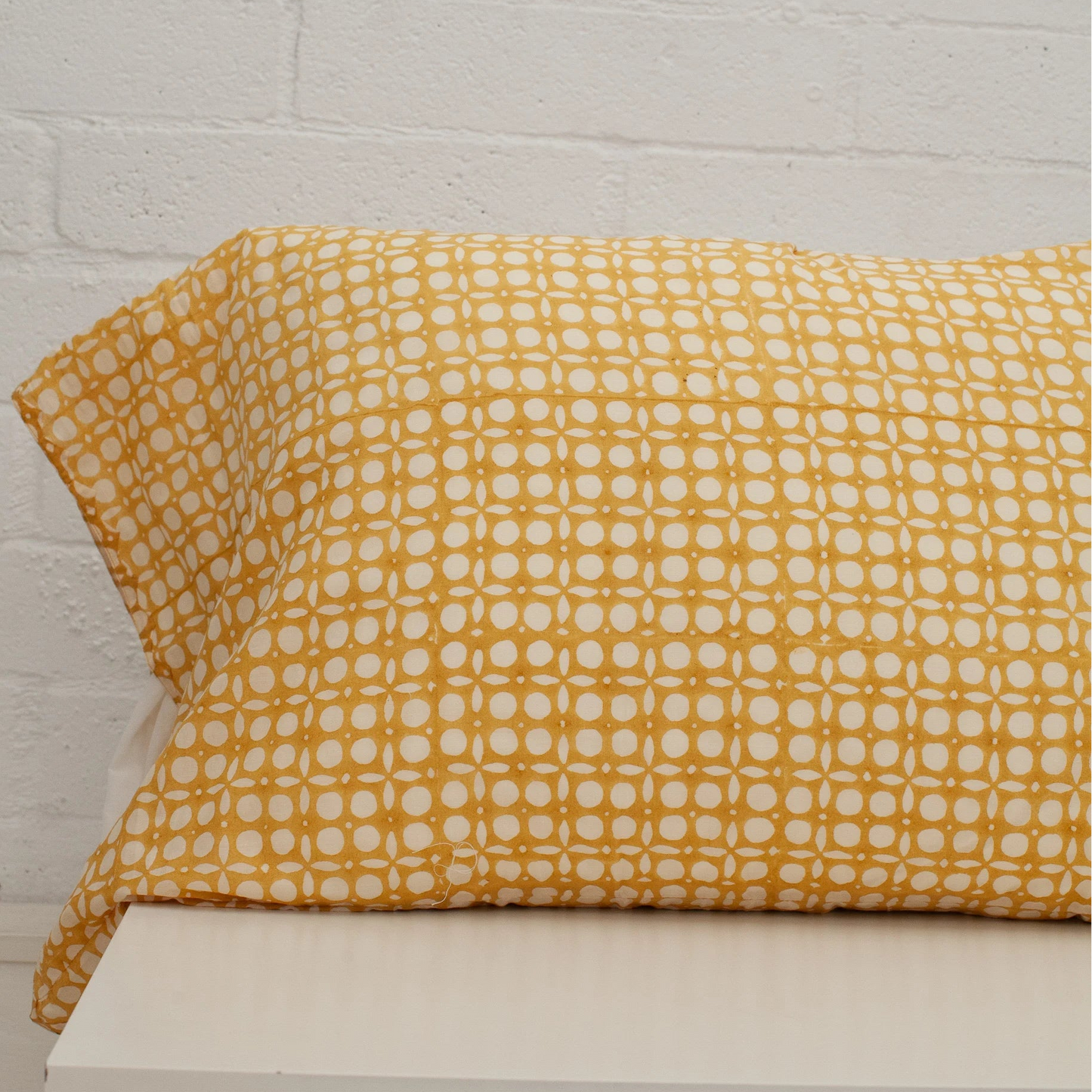 Kerry Cassill Block Print Pillow Case Gold Star