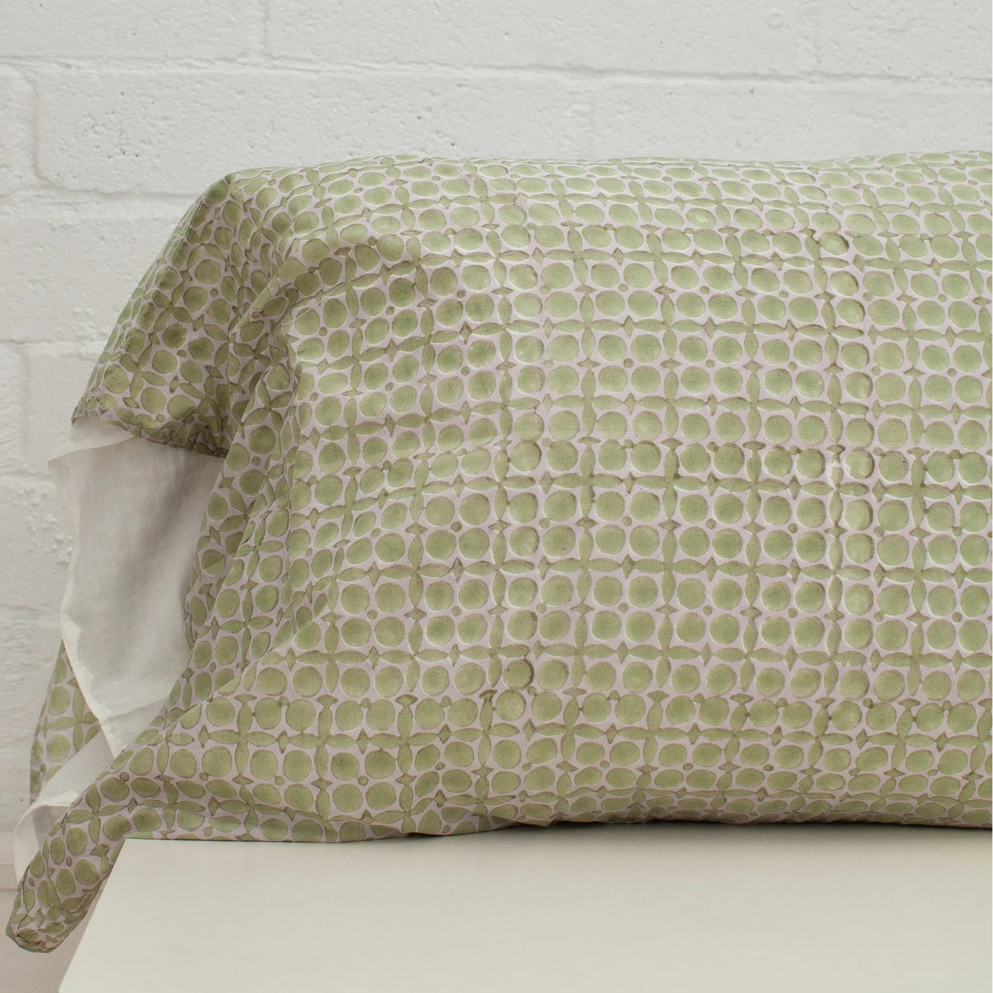 Kerry Cassill Block Print Pillow Case Olive Star
