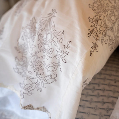 Kerry Cassill Block Print Pillow Case Paisely Fower