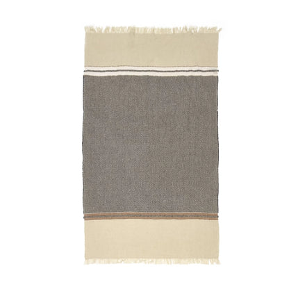 Libeco belgian towel fouta in beeswax stripe.