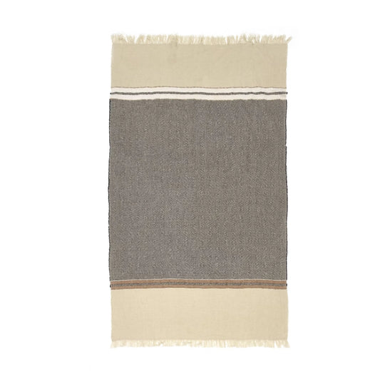 Libeco belgian towel fouta in beeswax stripe.