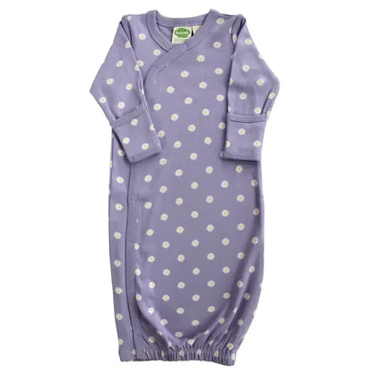 Parade Organics Baby Gown with Lilac Daisy Print