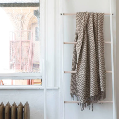 St Geneve Bruno Baby Alpaca Throw Blanket in Almond