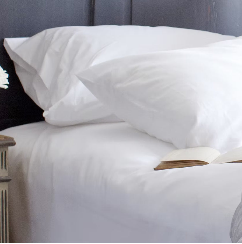 St Genève - Linen Premier Pillowcase Pair | White | King - on bed 2 