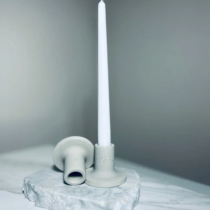 Wind & Willow Co - Set of 2 Concrete Candlestick Holder