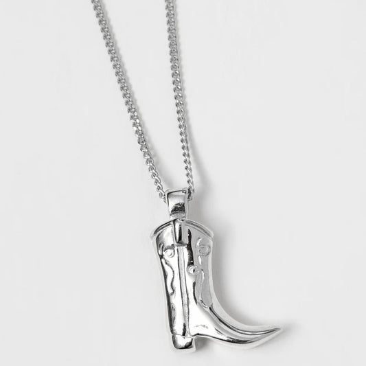 Wolf Circus Cowboy Boot Necklace, Sterling Silver