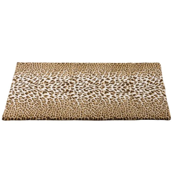Low front view of the Abyss & Habidecor Feline bath rug on a white background, showing its thick pile.