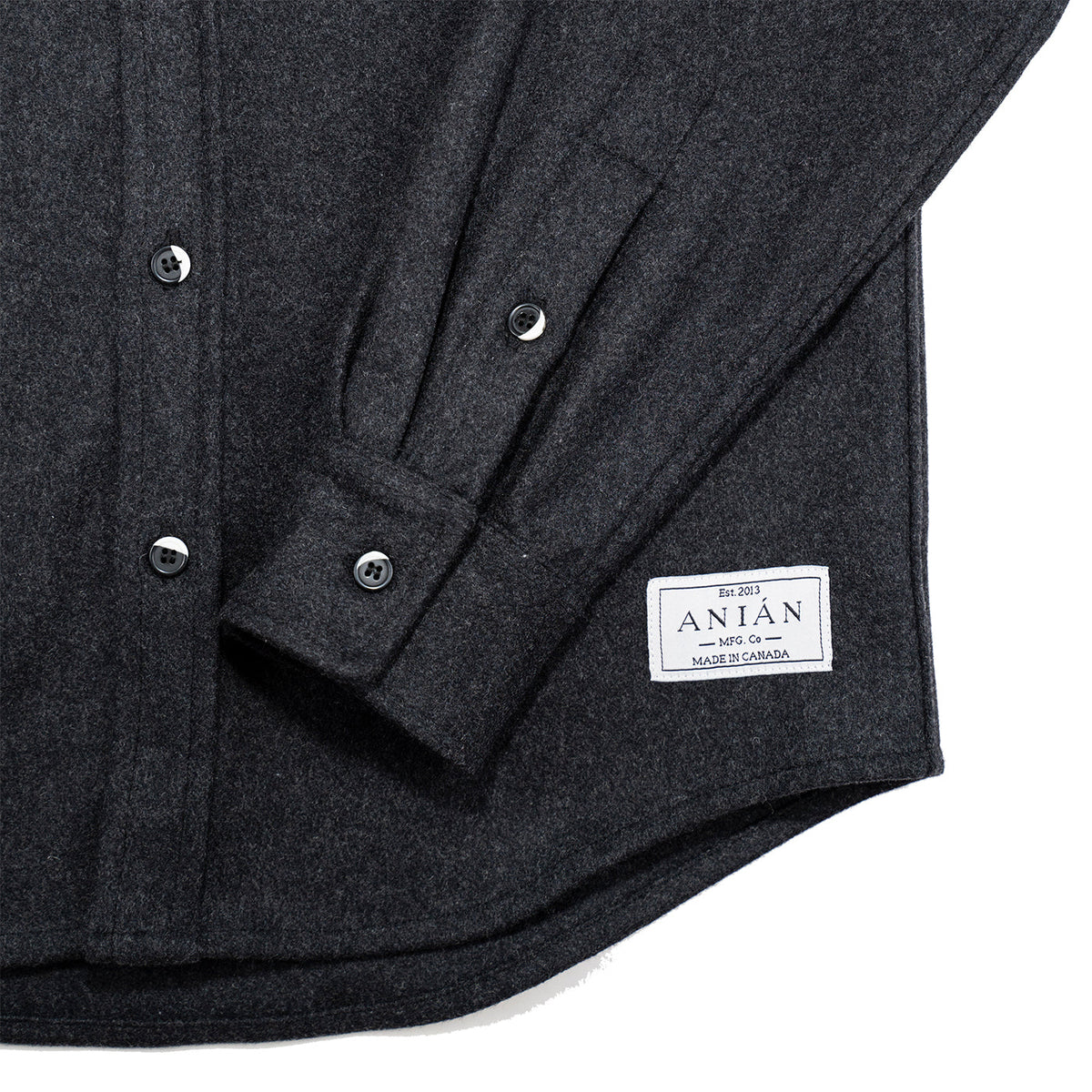 Anián Men Modern Melton Wool in Charcoal