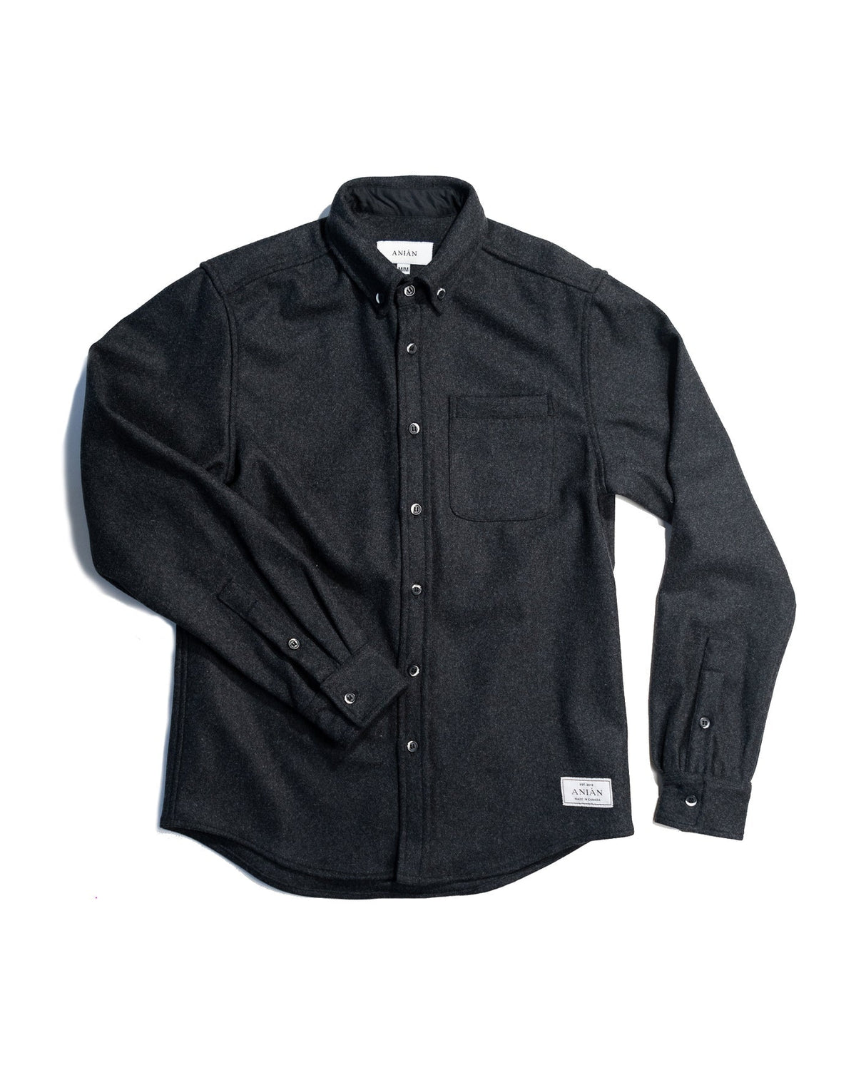 Anián Men Modern Melton Wool in Charcoal