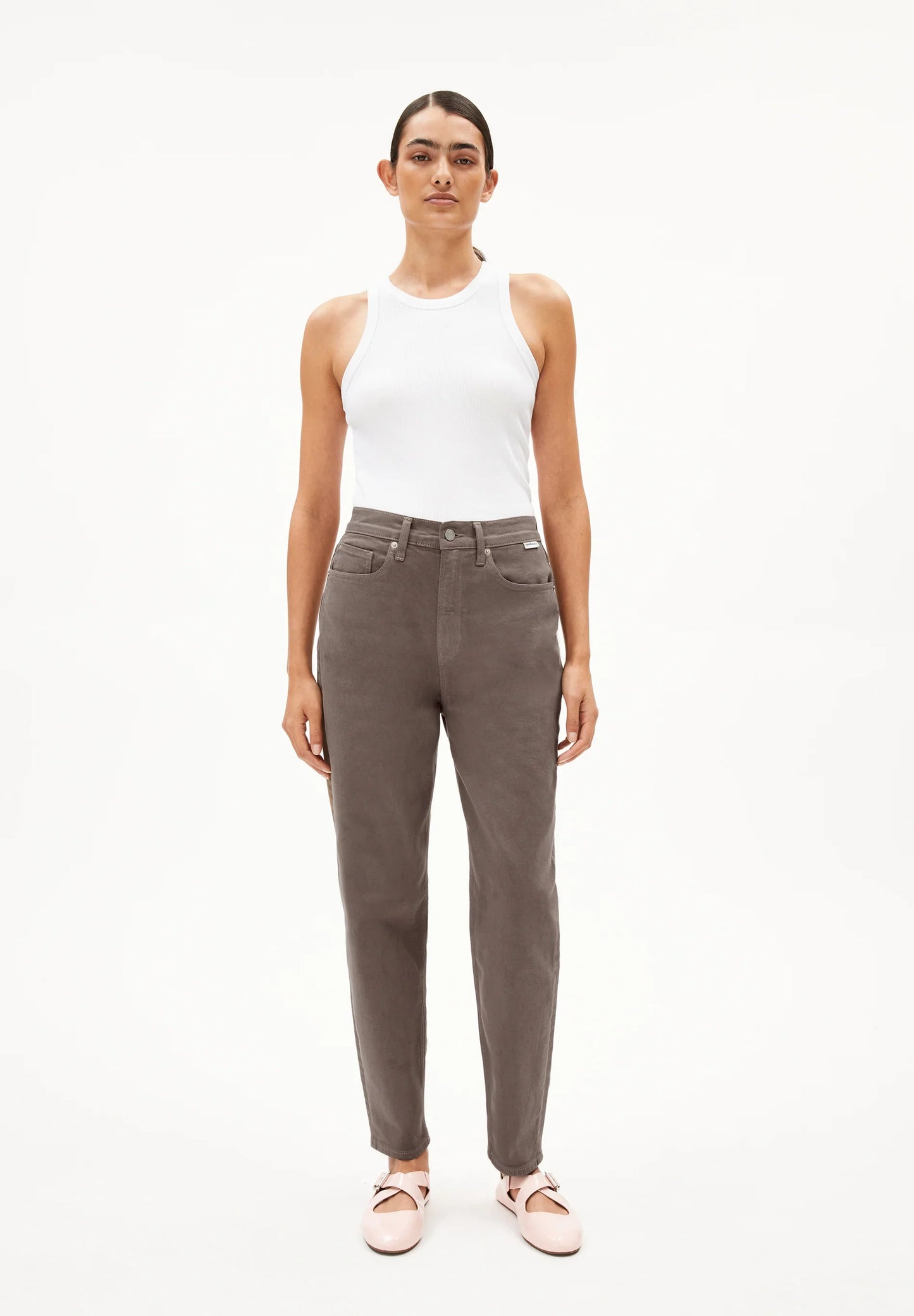 ARMEDANGELS Canada women's brown denim jeans, stylish and sustainable for casual outfits in Kelowna and Canada