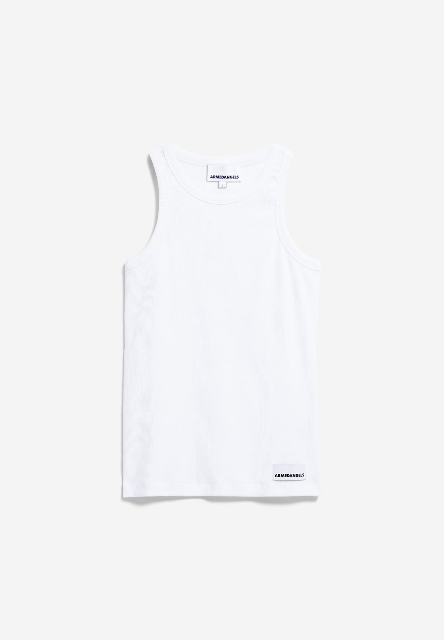 ARMEDANGELS Canada organic cotton white sleeveless tank top made from sustainable fabric for casual wear in Kelowna