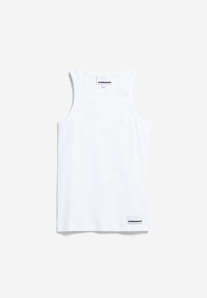 ARMEDANGELS Canada organic cotton white sleeveless tank top made from sustainable fabric for casual wear in Kelowna