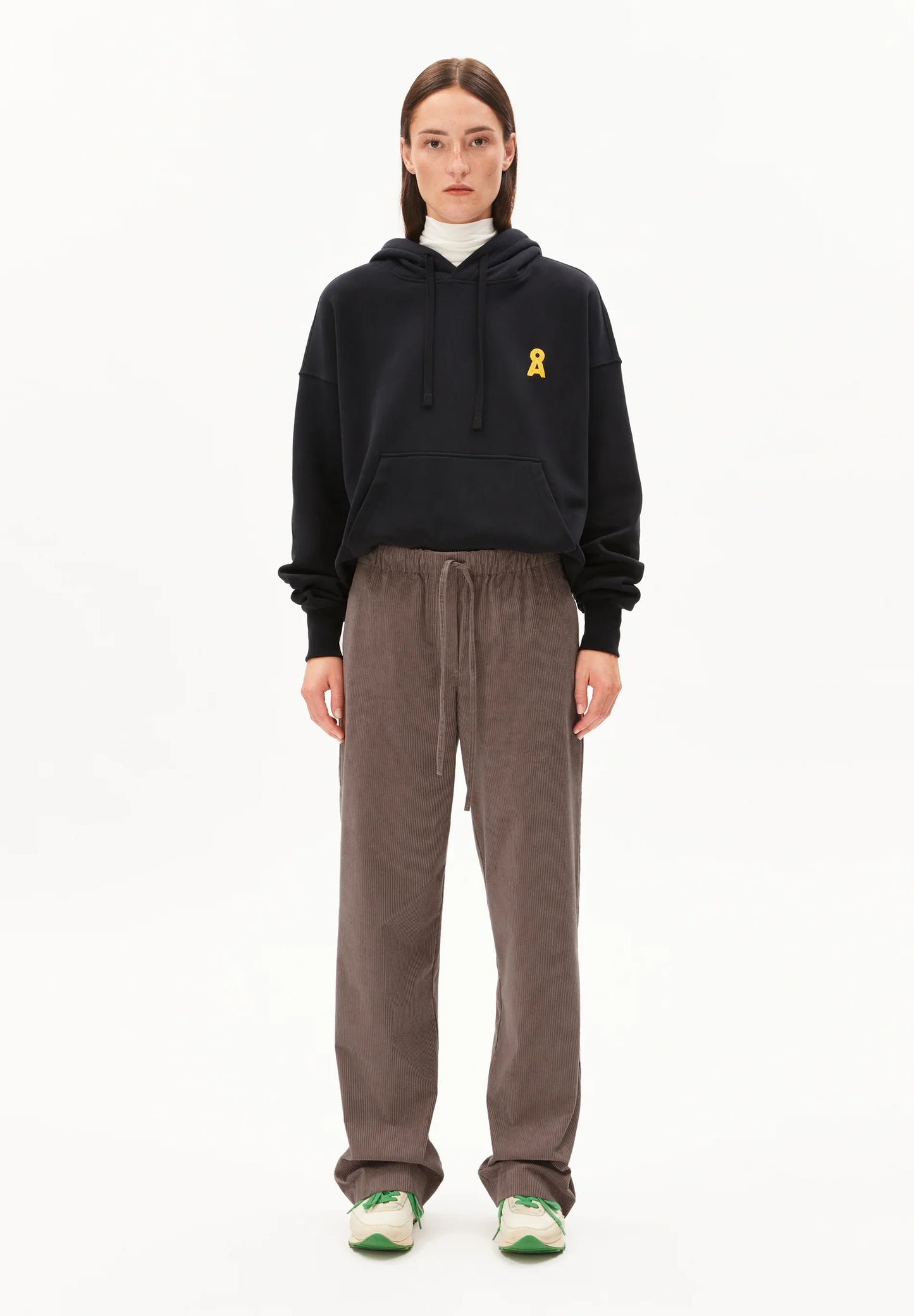 ARMEDANGELS Canada women's corduroy pants in walnut with a relaxed fit and drawstring waistband in Kelowna
