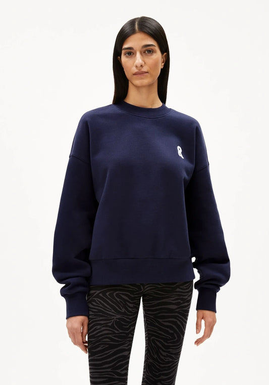 Iconic Å Alizaa Sweatshirt in Tinted Navy- ARMEDANGELS Canada