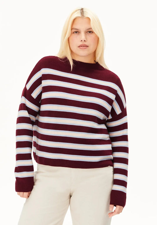 Merinaa Striped Knit Sweater- ARMEDANGELS Canada