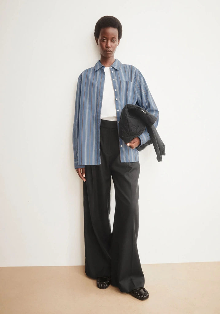 Striped Loose Blouse in Dusty Moon and Amber- ARMEDANGELS Canada