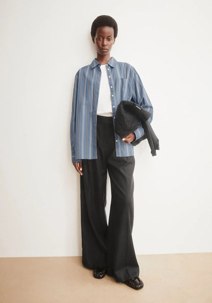 Striped Loose Blouse in Dusty Moon and Amber- ARMEDANGELS Canada