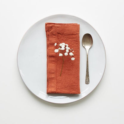Linen Tales linen napkin in baked clay