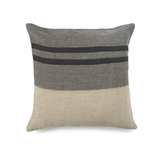 LIBECO | Black Stripe Pillow Cover | Charcoal | 25x25"