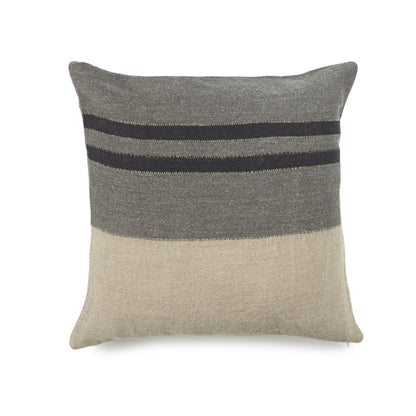 LIBECO | Black Stripe Pillow Cover | Charcoal | 25x25"