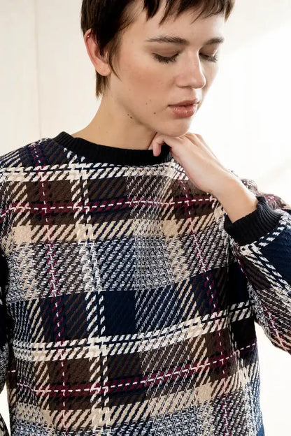Dover Crewneck in Dipsy Plaid - Bodybag by Jude