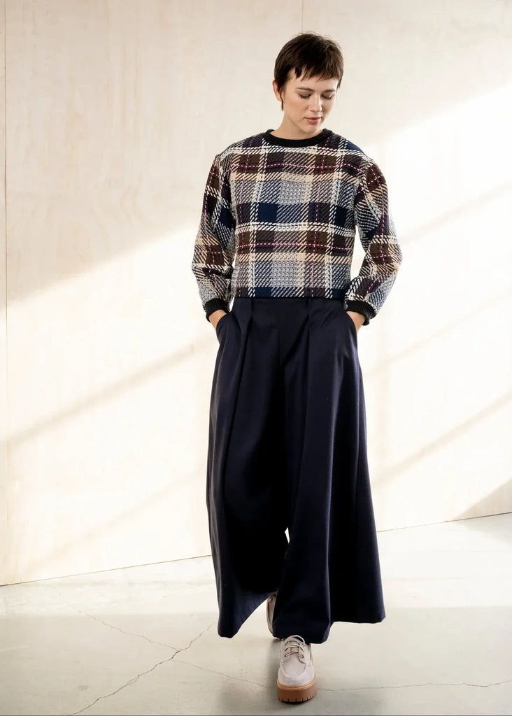 Dover Crewneck in Dipsy Plaid - Bodybag by Jude