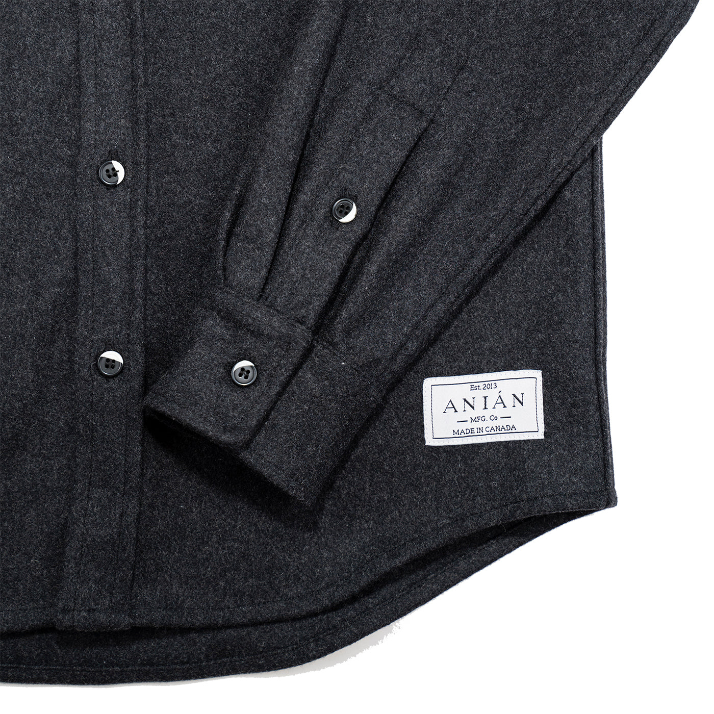Anián Men Modern Melton Wool in Charcoal