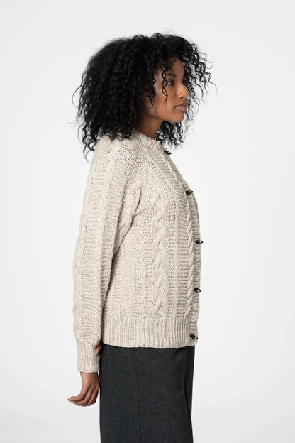 Merino Handknit Cable Cardigan - Dinadi