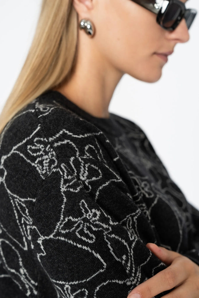 Merino Floral Sweater - Dinadi
