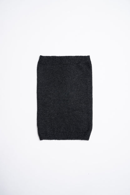 Dinadi soft charcoal neckwarmer made from warm, cozy merino wool for cold weather protection in Kelowna