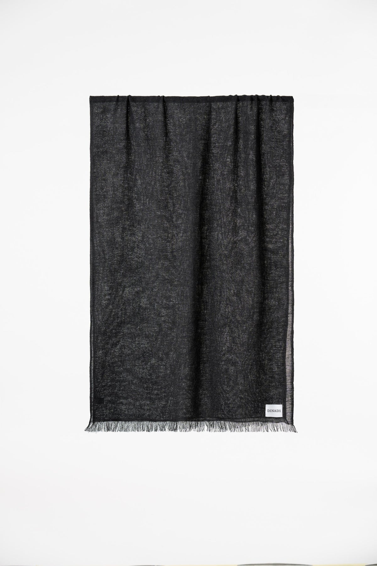 Dinadi - FW 24 - Merino Woven Scarf in Onyx Grey - front 4