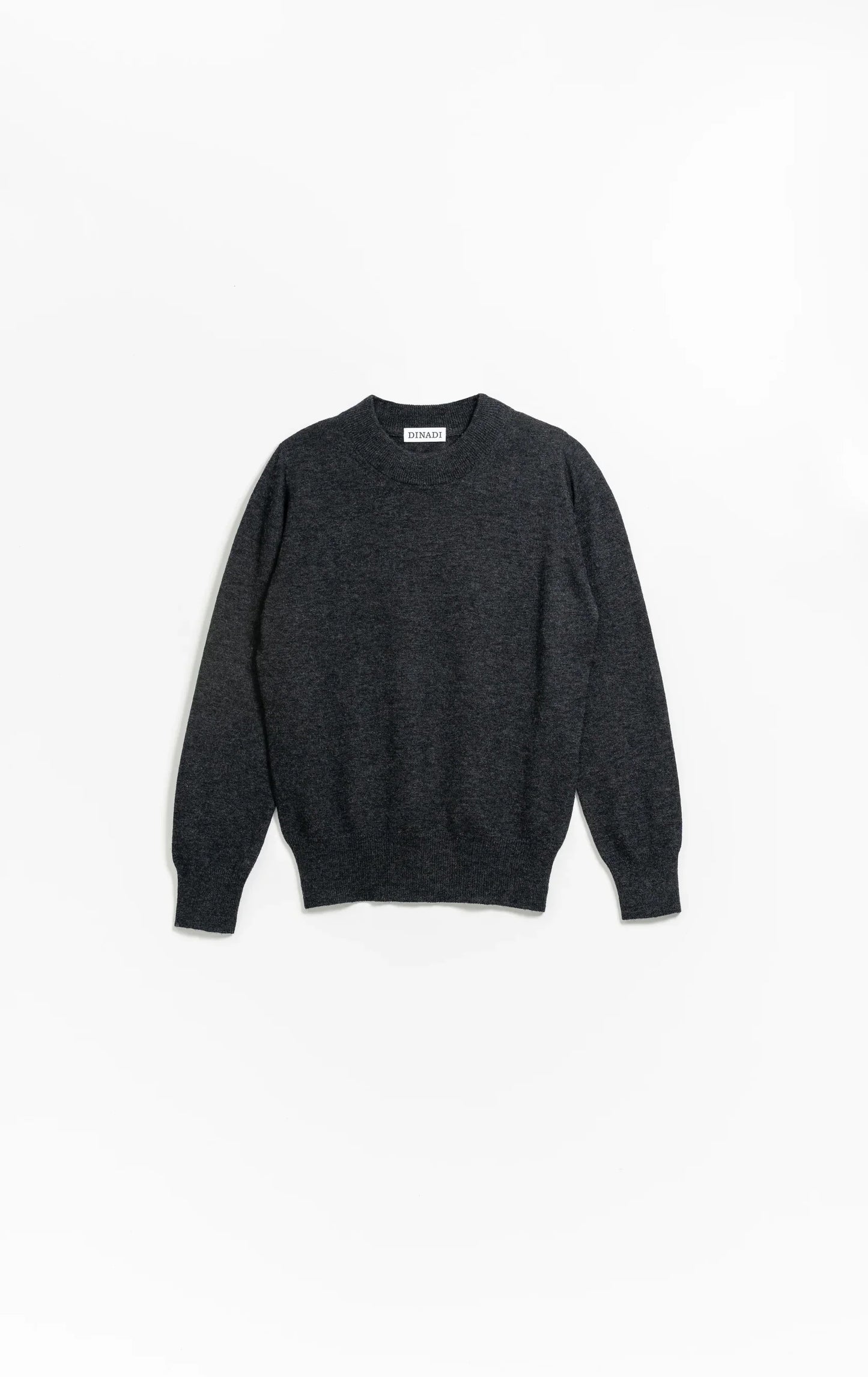 Dinadi women's merino wool sweater in dark gray with long sleeves and a simple design in Kelowna and Canada