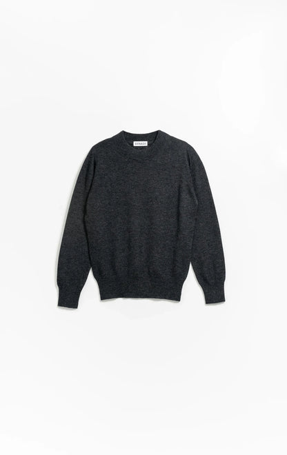 Dinadi women's merino wool sweater in dark gray with long sleeves and a simple design in Kelowna and Canada