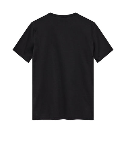 Mos Mosh Gallery organic black t-shirt for men and women back view plain crew neck short sleeve unisex