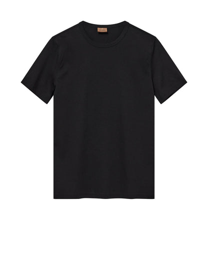 Mos Mosh Gallery organic black t-shirt for men and women plain crew neck short sleeve tee