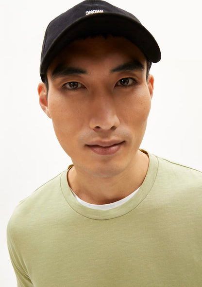 SS24 - ARMEDANGELS - Jaamel Structure T-Shirt in Light Matcha - on model close-up 5