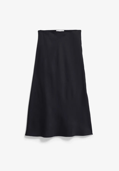ARMEDANGELS Canada - LENOVAA Satin Slip-Skirt in Black - flat lay view