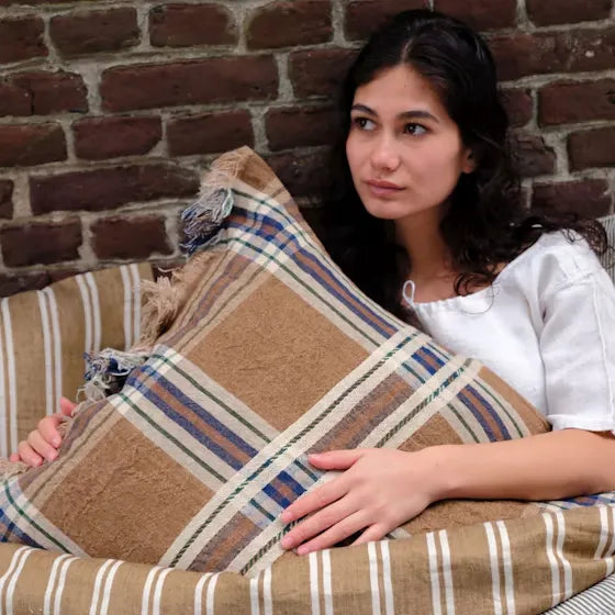 Batsi Check Pillow Cover | 25x25" | LIBECO