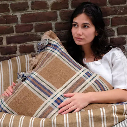 Batsi Check Pillow Cover | 25x25" | LIBECO