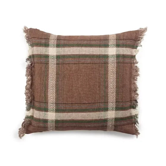 Rowan Check Pillow Cover | 25x25" | LIBECO