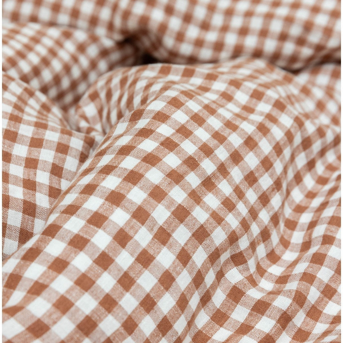 Washed Linen Vichy Brique Duvet Cover