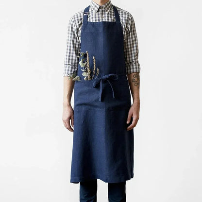 Linen Chef Apron | Navy